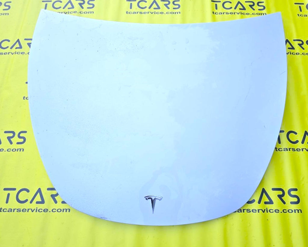 Tesla Model Y 2020-2025 Hood Bonnet Panel Cover (Pearl White - PPSW) - OEM (used with damages) 1493370-E0-A