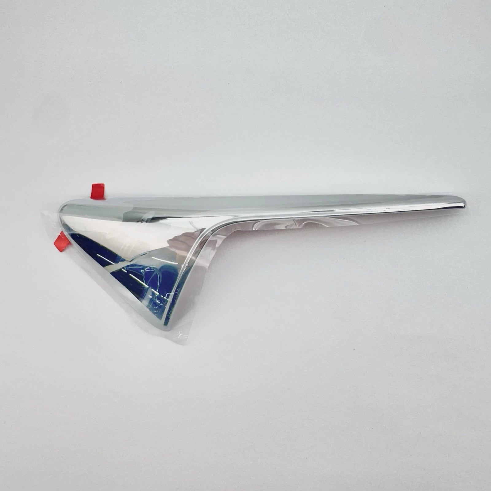 Tesla Model S 2016-2021, X 2015-2021, 3 2017-2023, Y 2020-2025 Fender Camera Side Repeater Trim - Chrome Aero Rib - Left Side - New 1514877-01-C