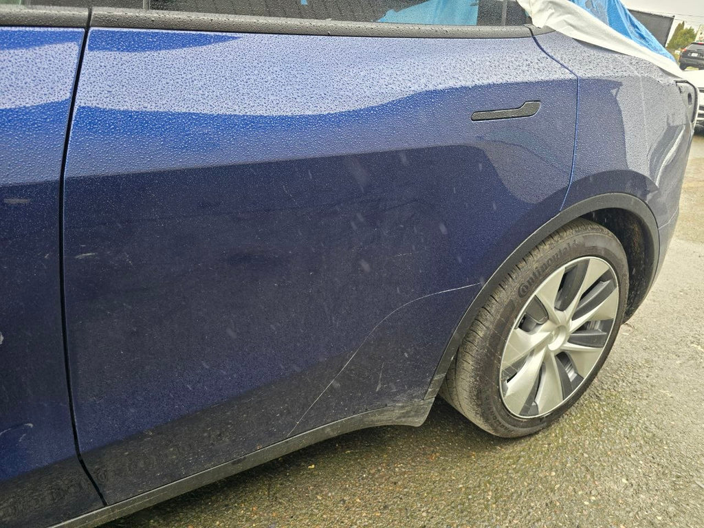 Tesla Model Y 2020-2025 Rear Left Door - Full Assembly (Deep Blue Metallic-PPSB) OEM (used) 1493561-E0-A