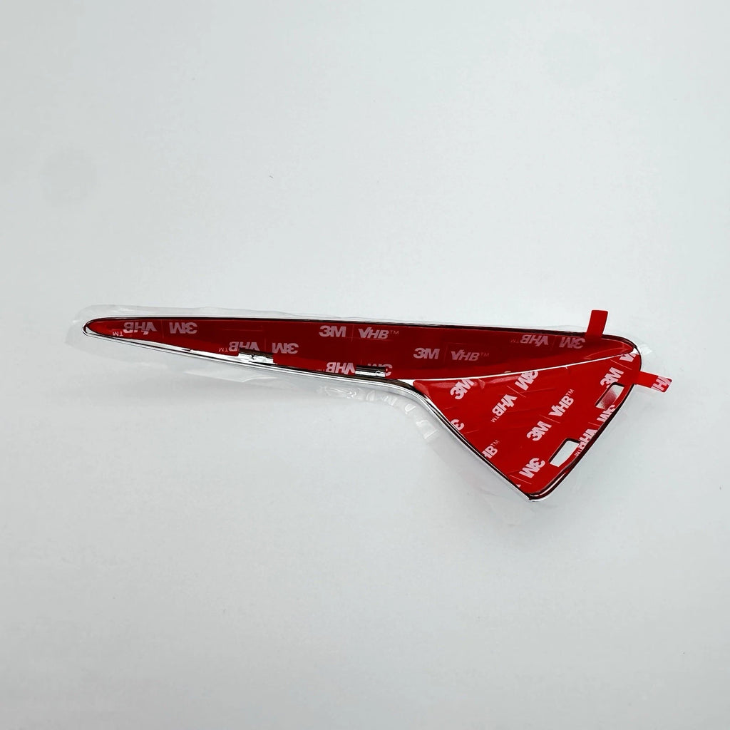 Tesla Model S 2016-2021, X 2015-2021, 3 2017-2023, Y 2020-2025 Fender Camera Side Repeater Trim - Chrome Aero Rib - Left Side - New 1514877-01-C