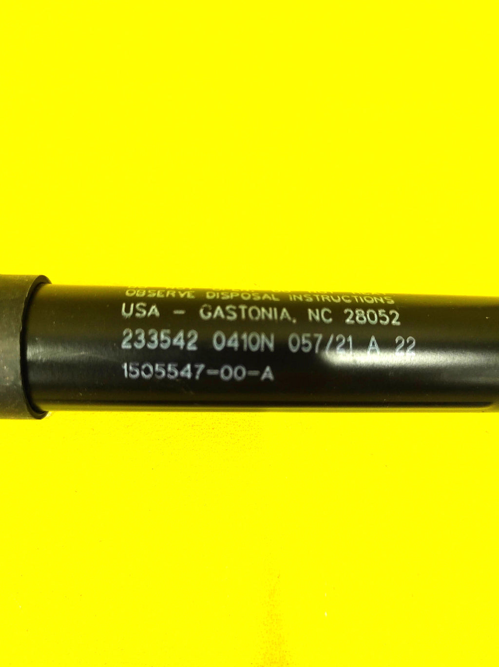 Tesla Model Y 2020-2025, Y Juniper Hydraulic Hood Lift Shock Strut OEM (used) 1505547-00-A