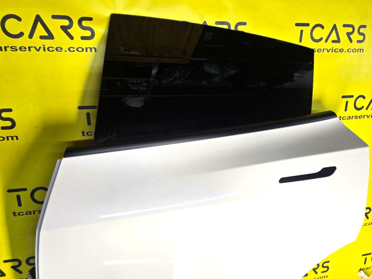Tesla Model Y 2020-2025 Rear Left Door - Full Assembly (Pearl White - PPSW) OEM (used) 1493561-E0-A